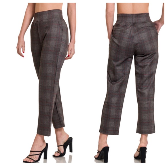 14 Chic Plaid Pants with side Pockets - Picture 3 of 3